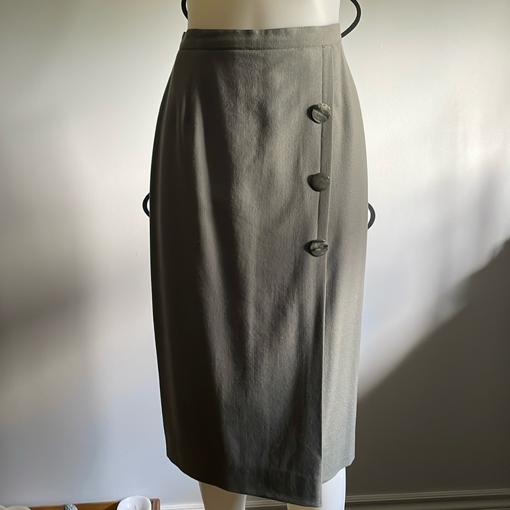 Vintage faux wrap skirt in grey